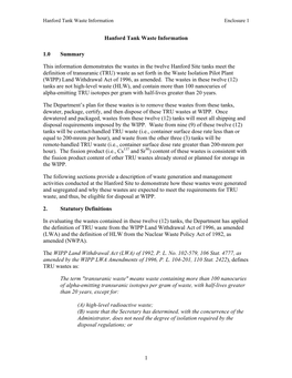 Hanford Tank Waste Information Enclosure 1