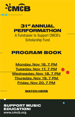 31St ANNUAL PERFORMATHON PROGRAM BOOK