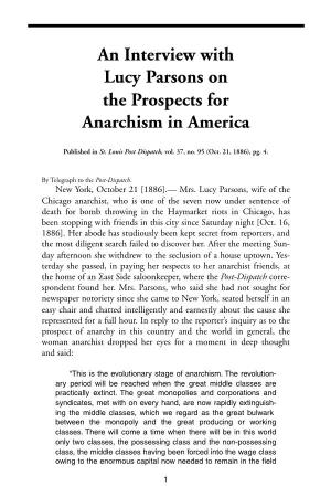 An Interview with Lucy Parsons on the Prospects for Anarchism in America