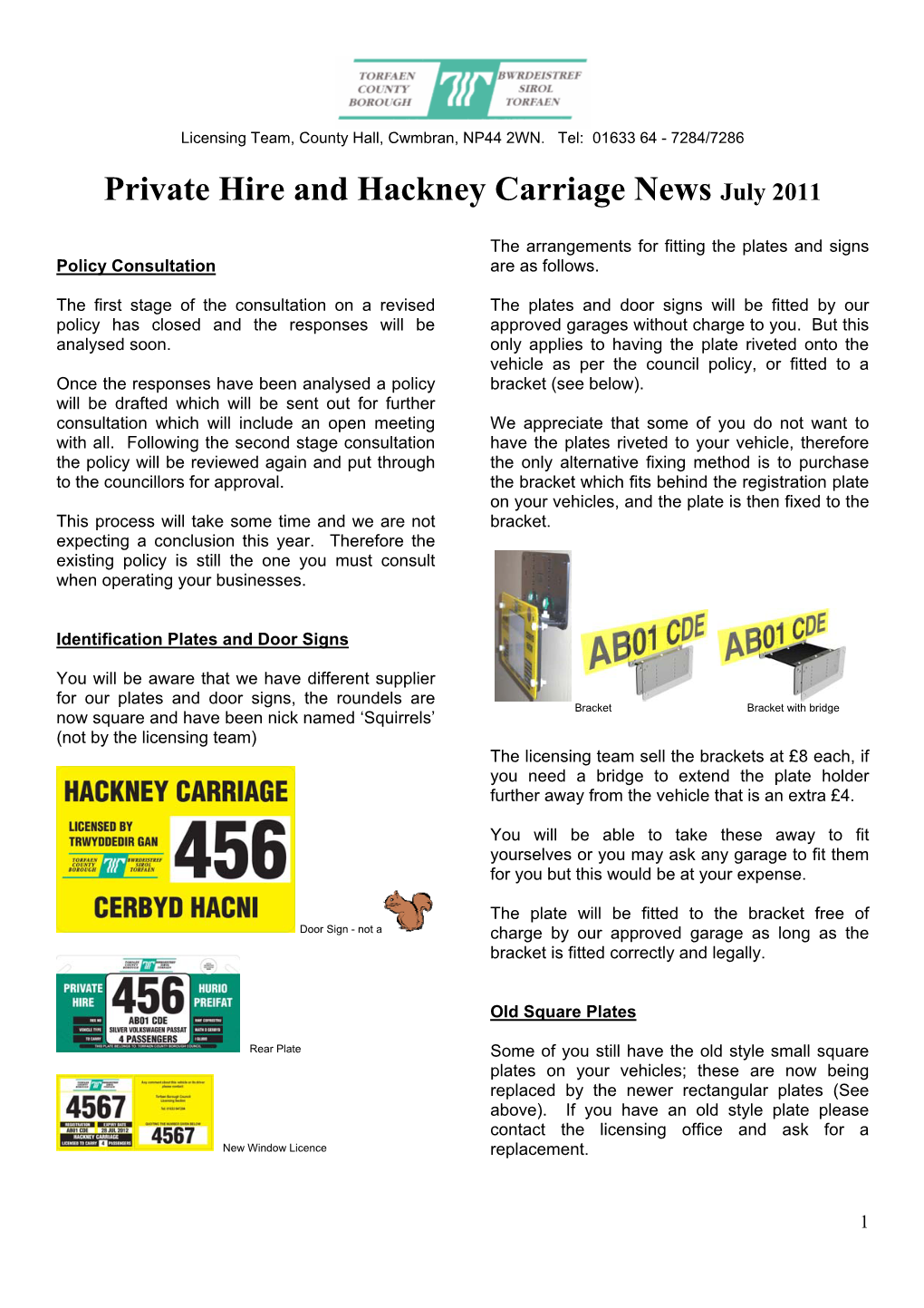 Private Hire and Hackney Carriage News July 2011