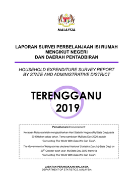 2019 TERENGGANU Komposisi Perbelanjaan Penggunaan Isi Rumah Bulanan Purata Mengikut Kumpulan Utama, 2019
