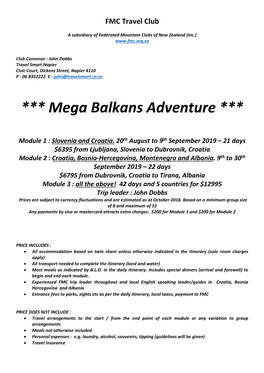 Mega Balkans Adventure ***