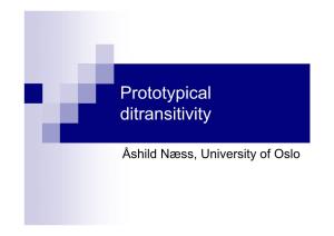 Prototypical Ditransitivity
