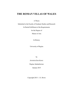 The Roman Villas of Wales