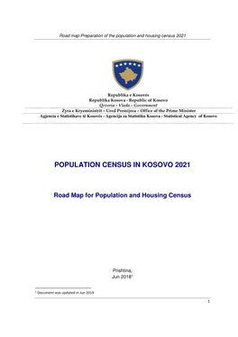 Road Map for Population and Housing Census, 2021 19/09/2019
