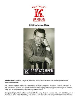 Pete Stamper : Comedian, Songwriter, Musician, Author, Broadcaster and One of Country Music’S Most Respected Entertainers