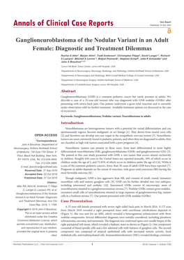 Ganglioneuroblastoma of the Nodular Variant in an Adult Female: Diagnostic and Treatment Dilemmas