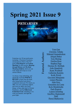 Poetica Review Is a Quarterly Literary Journal of Poetry