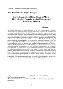 Semmler Young Financial Market Liberalization