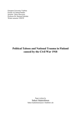 Political Taboos in Finland