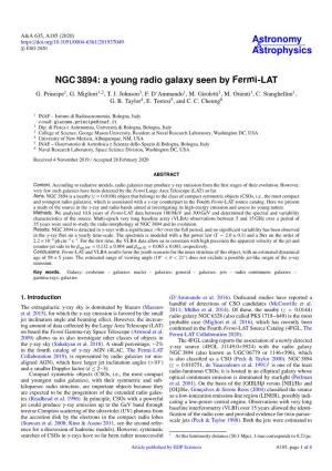 A Young Radio Galaxy Seen by Fermi-LAT G