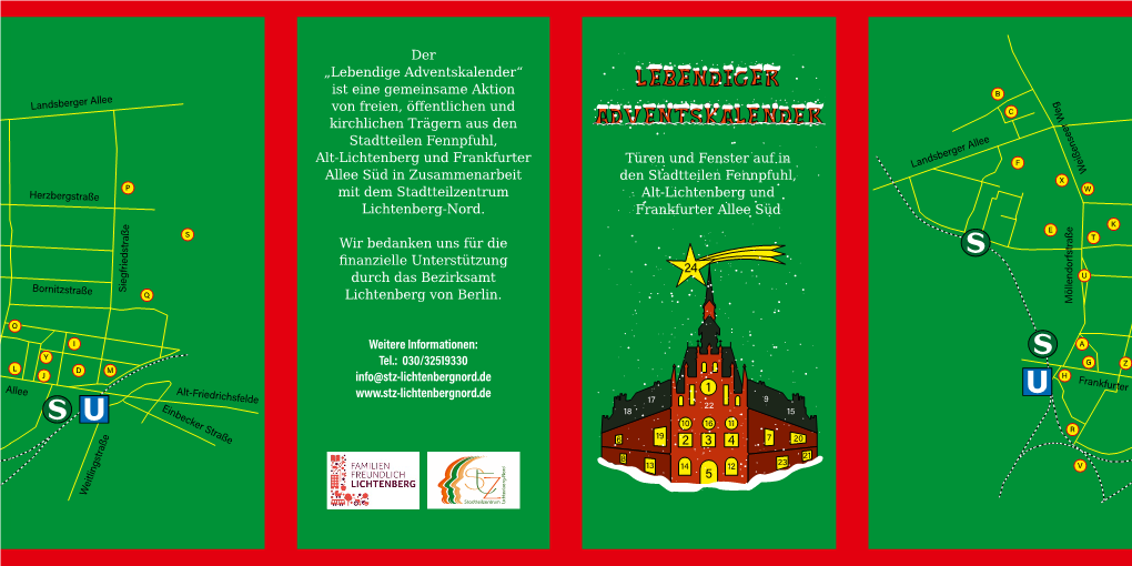 Türen Und Fenster Auf in Den Stadtteilen Fennpfuhl, Alt-Lichtenberg Und Frankfurter Allee Süd Der „Lebendige Adventskalender