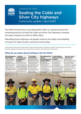 Sealing the Cobb and Silver City Highways Community Update April 2020