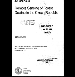 Remote Sensing of Forest Decline in the Czech Republic