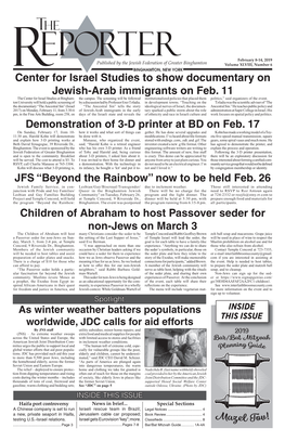 JFS “Beyond the Rainbow” Now to Be Held Feb. 26 Demonstration of 3-D