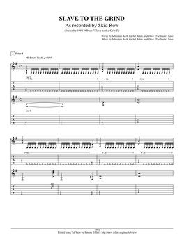Slave to the Grind Guitar Tab