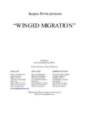 Winged Migration Pressbook