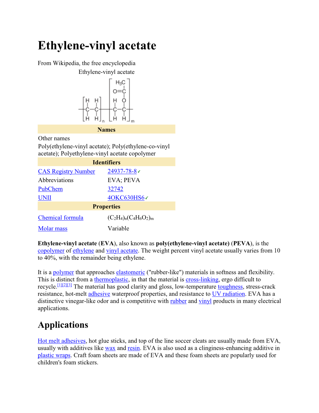 Ethylene-Vinyl Acetate