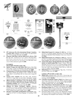 356. 50Th Anniversary Pin of the International Olympic Committee, 364
