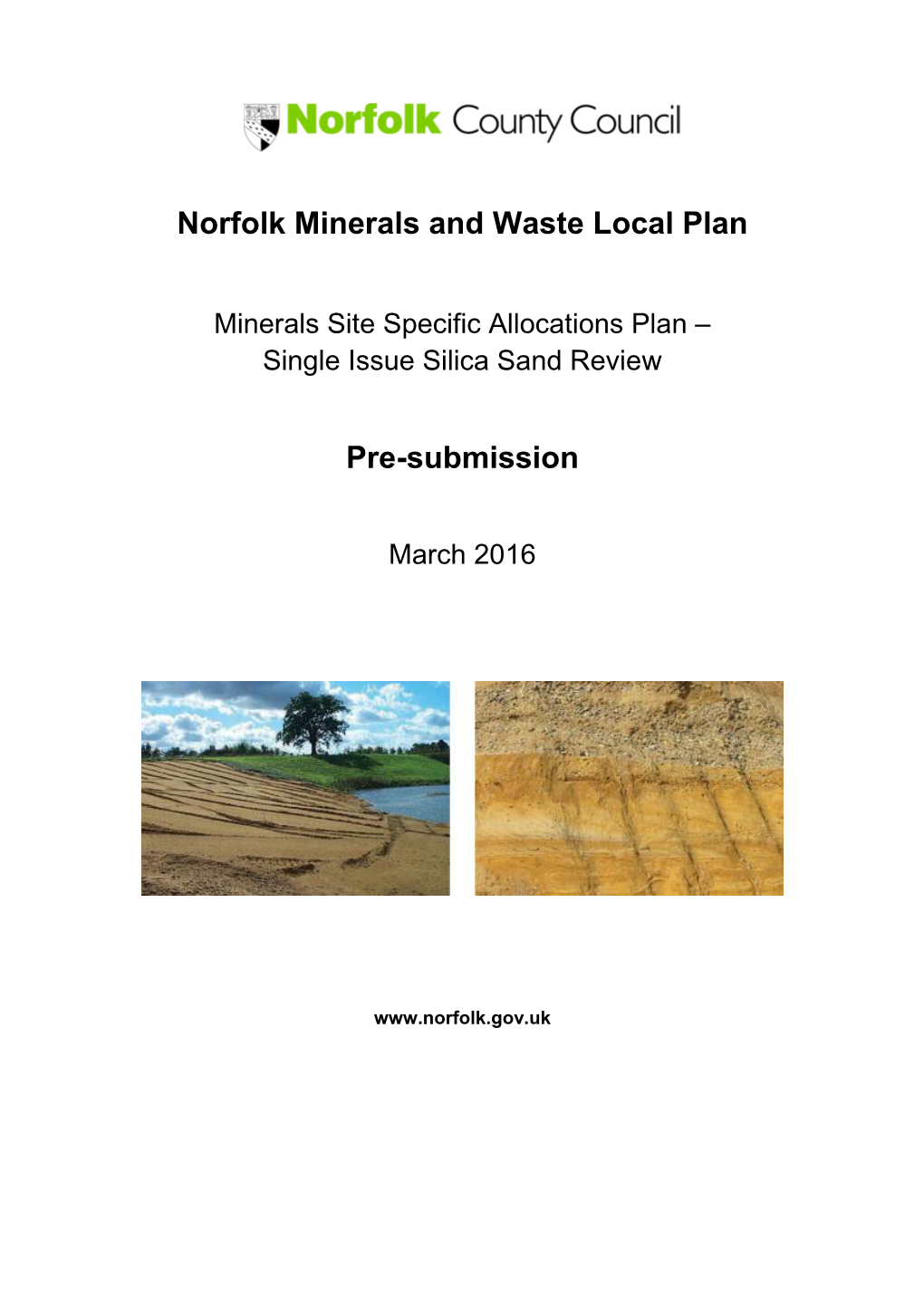 Norfolk Minerals and Waste Local Plan Pre-Submission