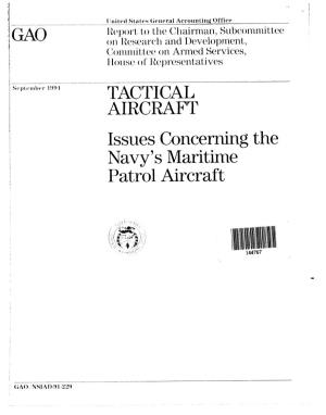 Issues Concerning the Navy's Maritime Patrol Aircraft," Dated June 10, 1991 (GAO Code 394378), OSD Case 0737