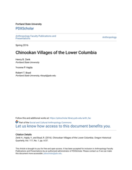 Chinookan Villages of the Lower Columbia