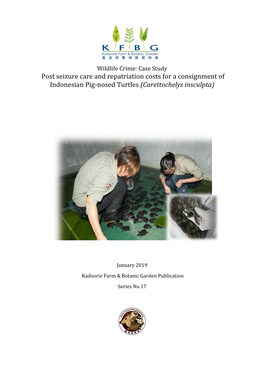 Post Seizure Care and Repatriation Costs for a Consignment of Indonesian Pig-Nosed Turtles (Carettochelys Insculpta)