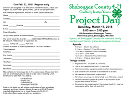 Sheboygan County 4-H Register but Youth Will Be Given Priority