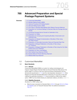 DMM 705 Advanced Preparation and Special Postage Payment