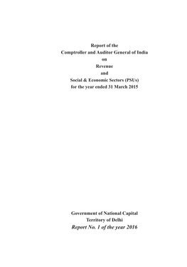 Report 1 of 2016 Psus Revenue, Social, Economic Sector