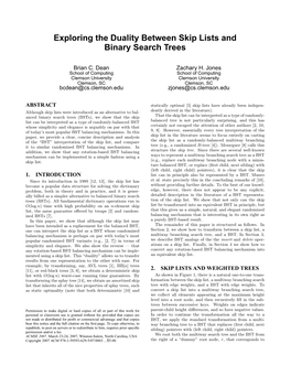 Exploring the Duality Between Skip Lists and Binary Search Trees