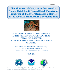 Spiny Lobster Annual Catch Limits and Targets and Recreational Trap