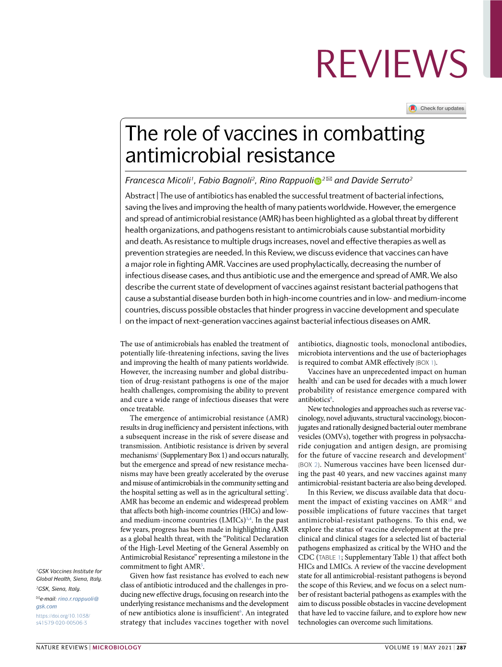 The Role of Vaccines in Combatting Antimicrobial Resistance