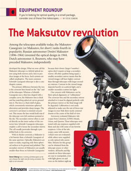 The Maksutov Revolution