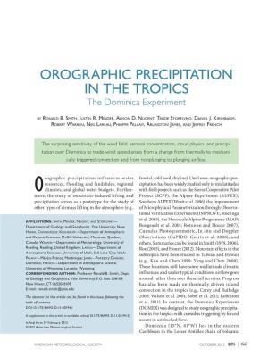 Orographic Precipitation in the Tropics: the Dominica Experiment