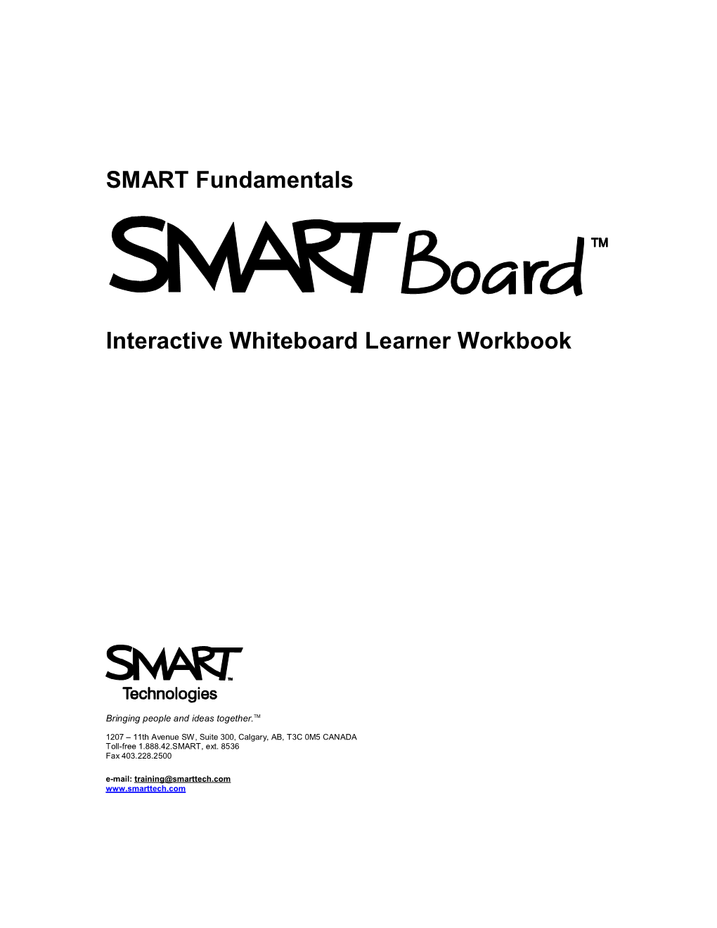 SMART Fundamentals Interactive Whiteboard Learner Workbook