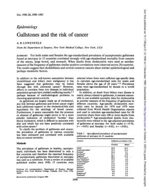 Gallstones and the Risk of Cancer