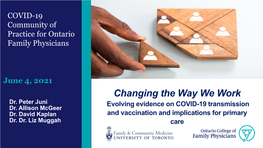 Changing the Way We Work the COVID-19 Vaccine