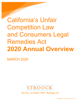 An Overview of California's Unfair Competition