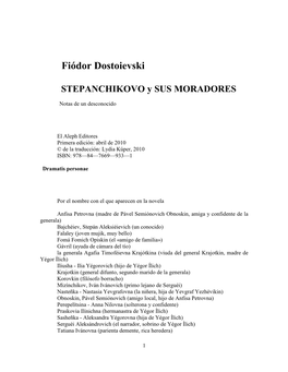 STEPANCHIKOVO Y SUS MORADORES