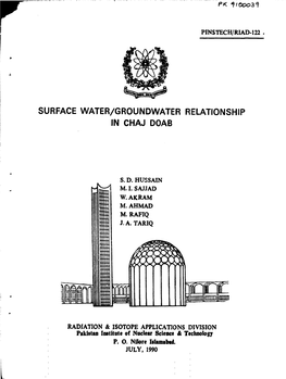 Surface Water/Groundwater Relationship in Chaj Doab