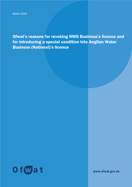 Ofwat's Reasons for Revoking NWG Business's Licence and For