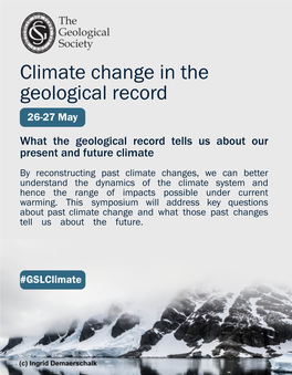 Climate Change in the Geological Record 26-27 May