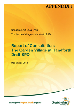 Report of Consultation: the Garden Village at Handforth Draft SPD