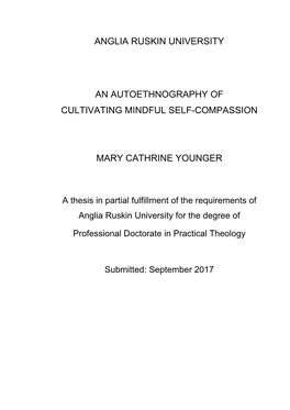 An Autoethnography of Cultivating Mindful Self-Compassion