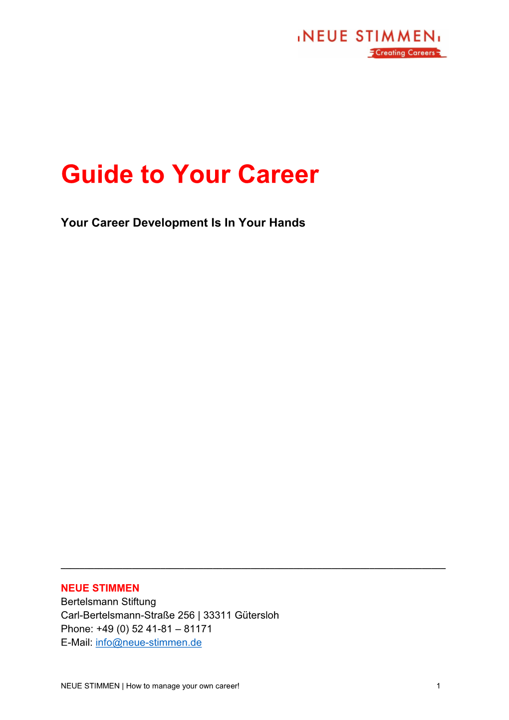 Guide to Your Career