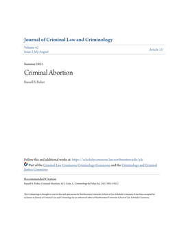 Criminal Abortion Russell S