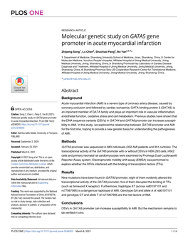 Molecular Genetic Study on GATA5 Gene Promoter in Acute Myocardial Infarction