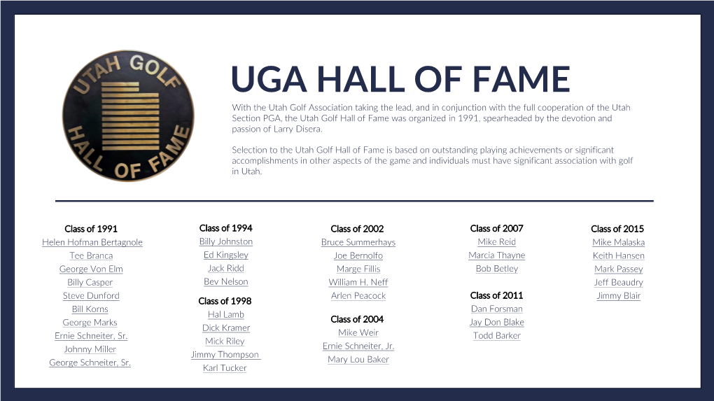 Hall of Fame Members