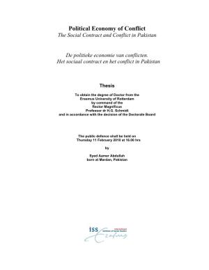 Political Economy of Conflict the Social Contract and Conflict in Pakistan
